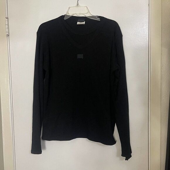 Dolce & Gabbana Men Double layer black thermal crew neck long sleeve shirt Small - Picture 1 of 5